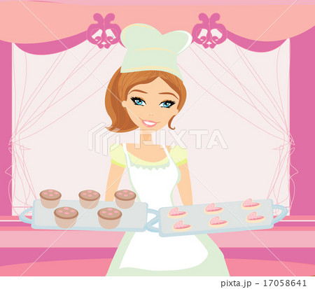 beautiful saleswoman in a bakery beautiful saleswoman in a bakery 17058641