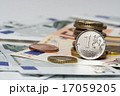 one ruble and the euro (coins and banknotes) 17059205