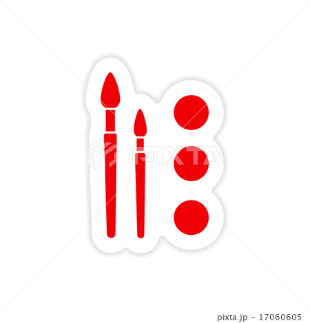 icon sticker realistic design on paper paint Brushes 17060605