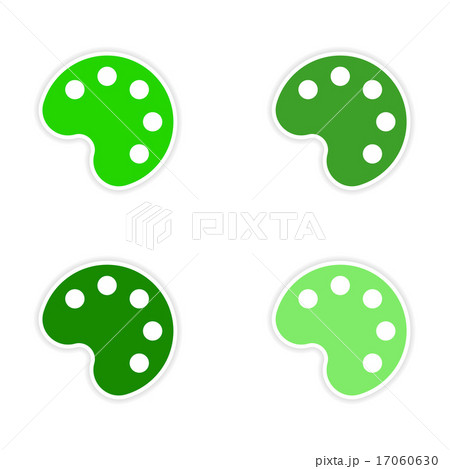assembly realistic sticker design on paper palette assembly realistic sticker design on paper palette 17060630