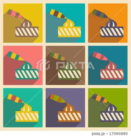 Flat with shadow concept and mobile application ice cream dessert Flat with shadow concept and mobile application ice cream dessert 17060880