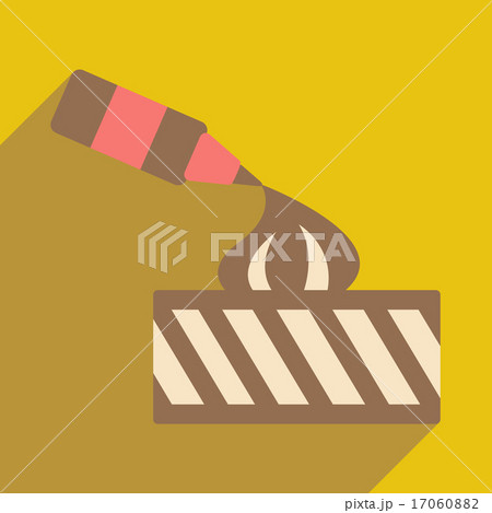 Flat with shadow icon and mobile application ice cream dessert 17060882