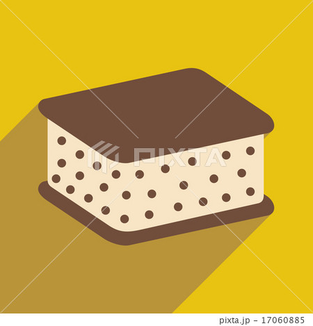 Flat with shadow icon and mobile application ice cream sundae Flat with shadow icon and mobile application ice cream sundae 17060885
