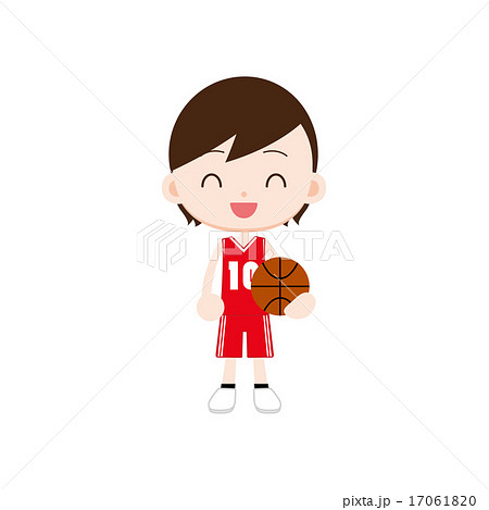 バスケットボールを持つ女の子のイラスト素材