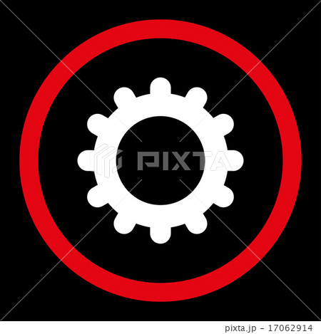 Gear flat red and white colors rounded vector icon Gear flat red and white colors rounded vector icon 17062914