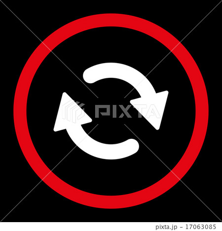 Refresh flat red and white colors rounded vector icon Refresh flat red and white colors rounded vector icon 17063085