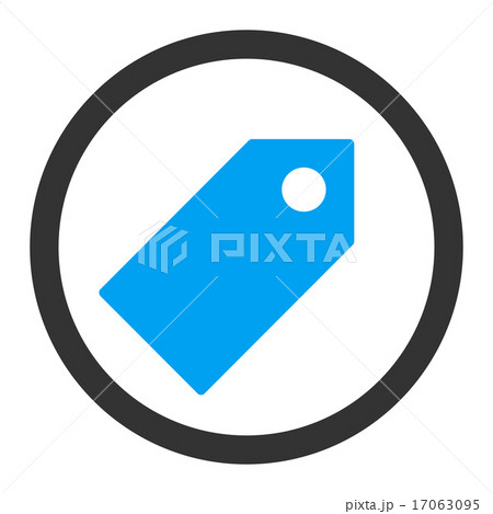 Tag flat blue and gray colors rounded vector icon 17063095