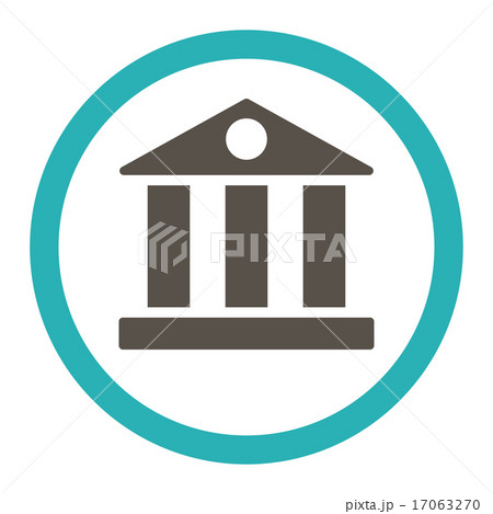 Bank flat grey and cyan colors rounded vector icon 17063270