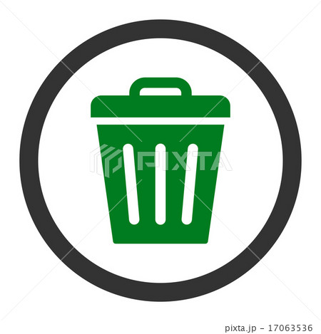 Trash Can flat green and gray colors rounded vector icon Trash Can flat green and gray colors rounded vector icon 17063536