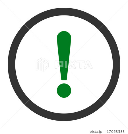 Exclamation Sign flat green and gray colors rounded vector icon 17063583