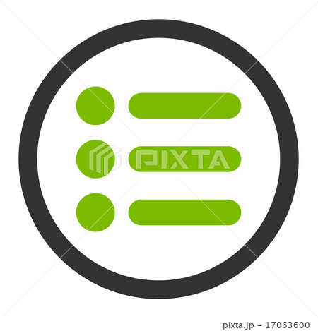 Items flat eco green and gray colors rounded vector icon 17063600