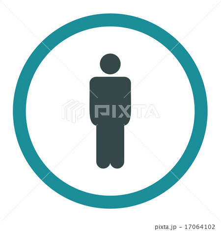 Man flat soft blue colors rounded vector icon 17064102