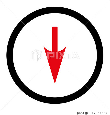 Sharp Down Arrow flat intensive red and black colors rounded vector icon Sharp Down Arrow flat intensive red and black colors rounded vector icon 17064385