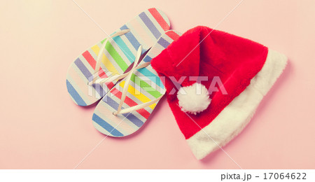 Santas hat and flip flops 17064622