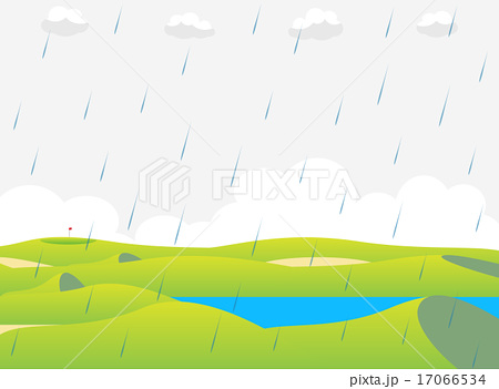 ゴルフ場 雨のイラスト素材 17066534 Pixta