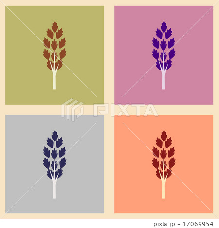 Flat with shadow concept and mobile application trees leaves Flat with shadow concept and mobile application trees leaves 17069954