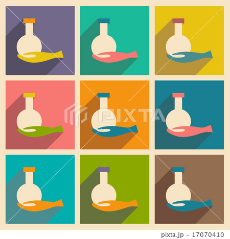 Flat with shadow concept and mobile application chemicals 17070410