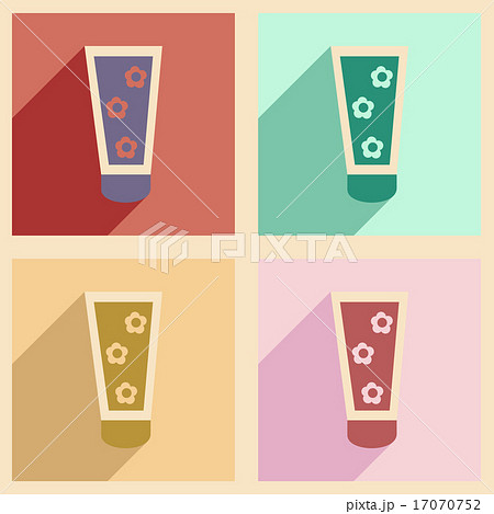Flat with shadow concept and mobile application Body Balm Flat with shadow concept and mobile application Body Balm 17070752