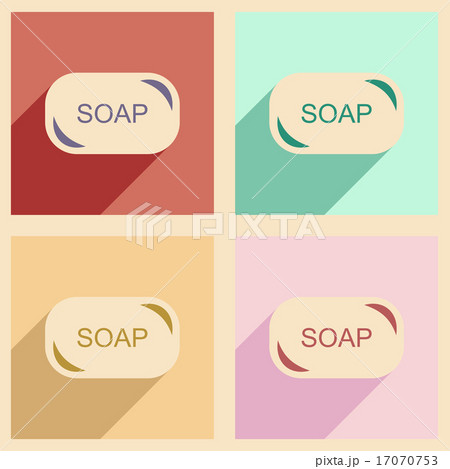 Flat with shadow concept and mobile application soap Flat with shadow concept and mobile application soap 17070753