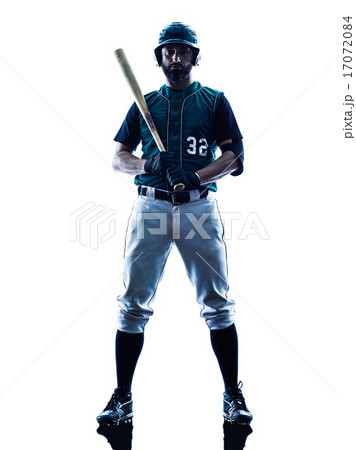 man baseball player silhouette isolated 17072084
