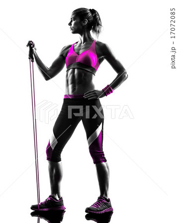 woman fitness resistance bands exercises silhouette 17072085