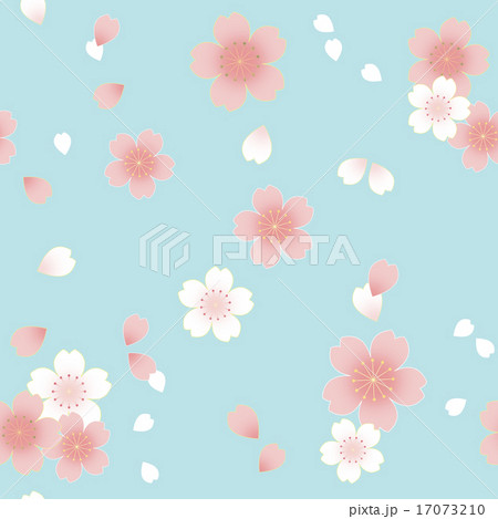 和柄 桜 パターン 青のイラスト素材