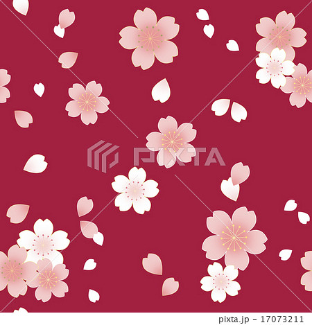 和柄 桜 パターン 赤のイラスト素材