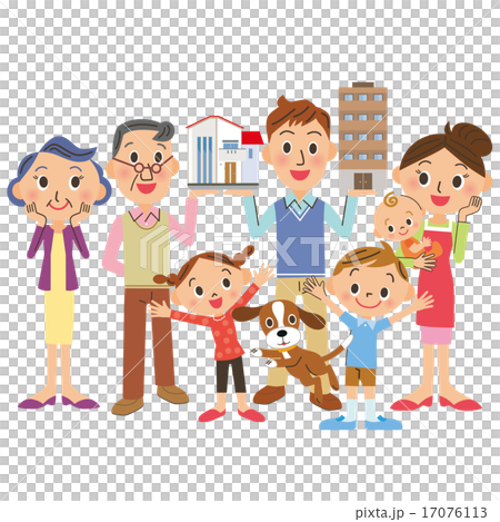 Purchase at home with 3 generations family Purchase at home with 3 generations family 17076113