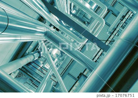 Industrial zone Steel pipelines, valves and cables Industrial zone Steel pipelines, valves and cables 17076751