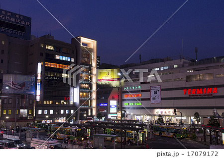 錦糸町駅前の夜景の写真素材