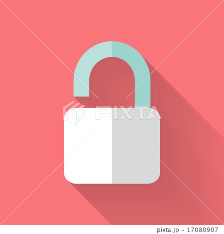 Flat open padlock icon over pink Flat open padlock icon over pink 17080907