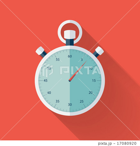 Flat stopwatch icon over redのイラスト素材 [17080920] - PIXTA