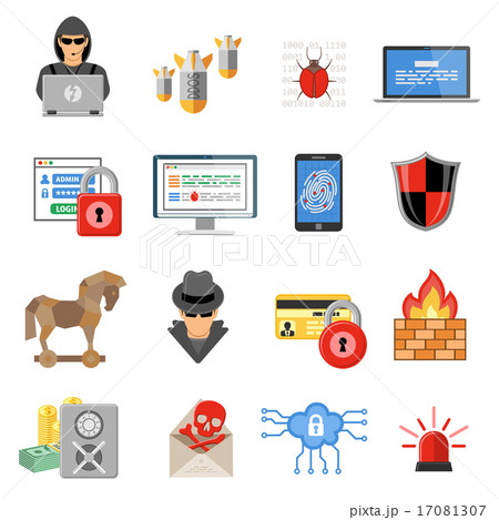 Internet Security Flat Icon Set 17081307