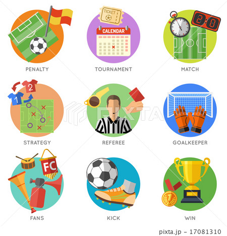 Soccer Flat Icon Set 17081310