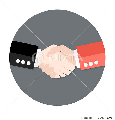 Two Businessmen Partnership Flat Circle Icon 17081329