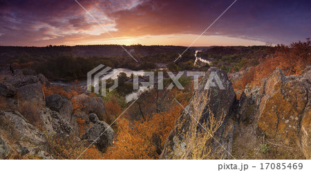 Rural autumn sunset 17085469