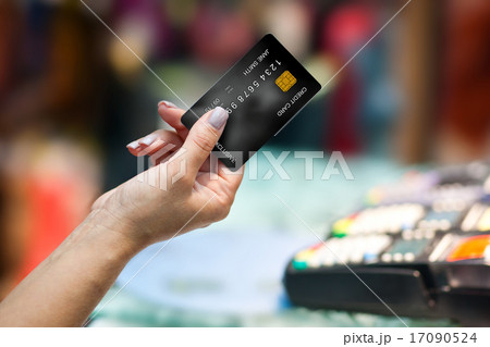 woman hand holding credit card woman hand holding credit card 17090524