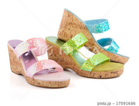 Pair of women shoes isolated on white Pair of women shoes isolated on white 17091686