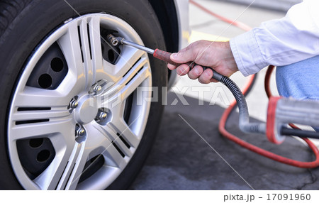 hand and vehicle wheel add air pressure 17091960
