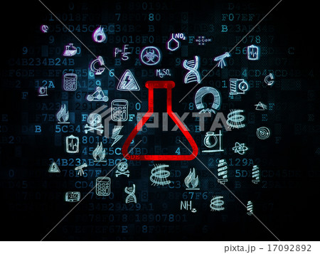Science concept: Flask on Digital background 17092892