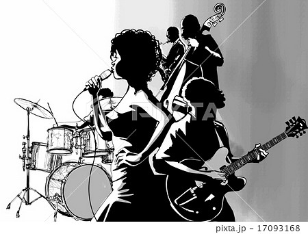 Jazz Singer Vector Illustrationのイラスト素材