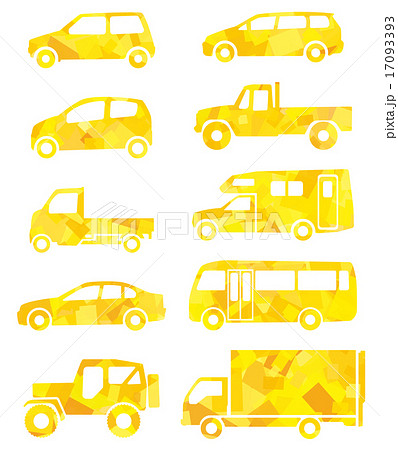 車のイエローシルエット 17093393