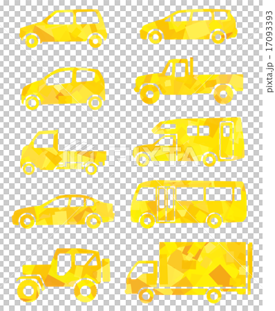 車のイエローシルエット 17093393