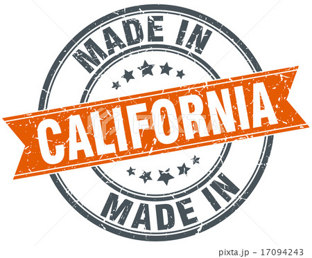California orange grunge ribbon stamp on white California orange grunge ribbon stamp on white 17094243