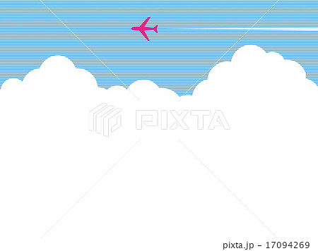 空 雲 飛行機のイラスト素材