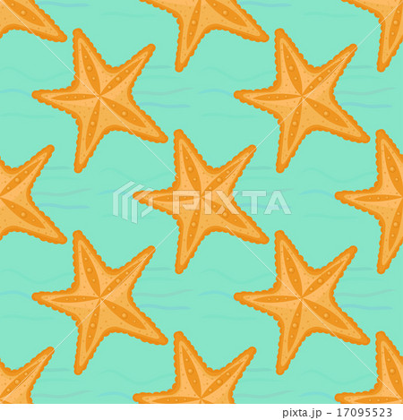 waves and starfish, seamless sea pattern. 17095523