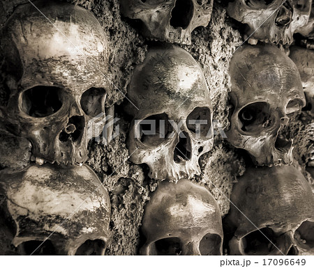Wall full of skulls and bones 17096649