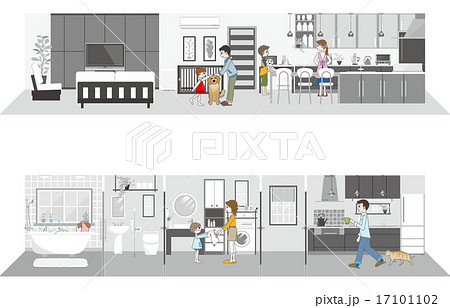 生活空間 家族のイラスト素材 生活空間 家族のイラスト素材
