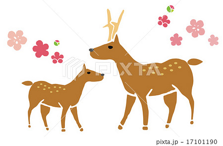 鹿の親子のイラスト素材 17101190 Pixta