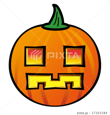 ハロウィンのかぼちゃ（ジャック・オー・ランタン）四角のイラスト素材